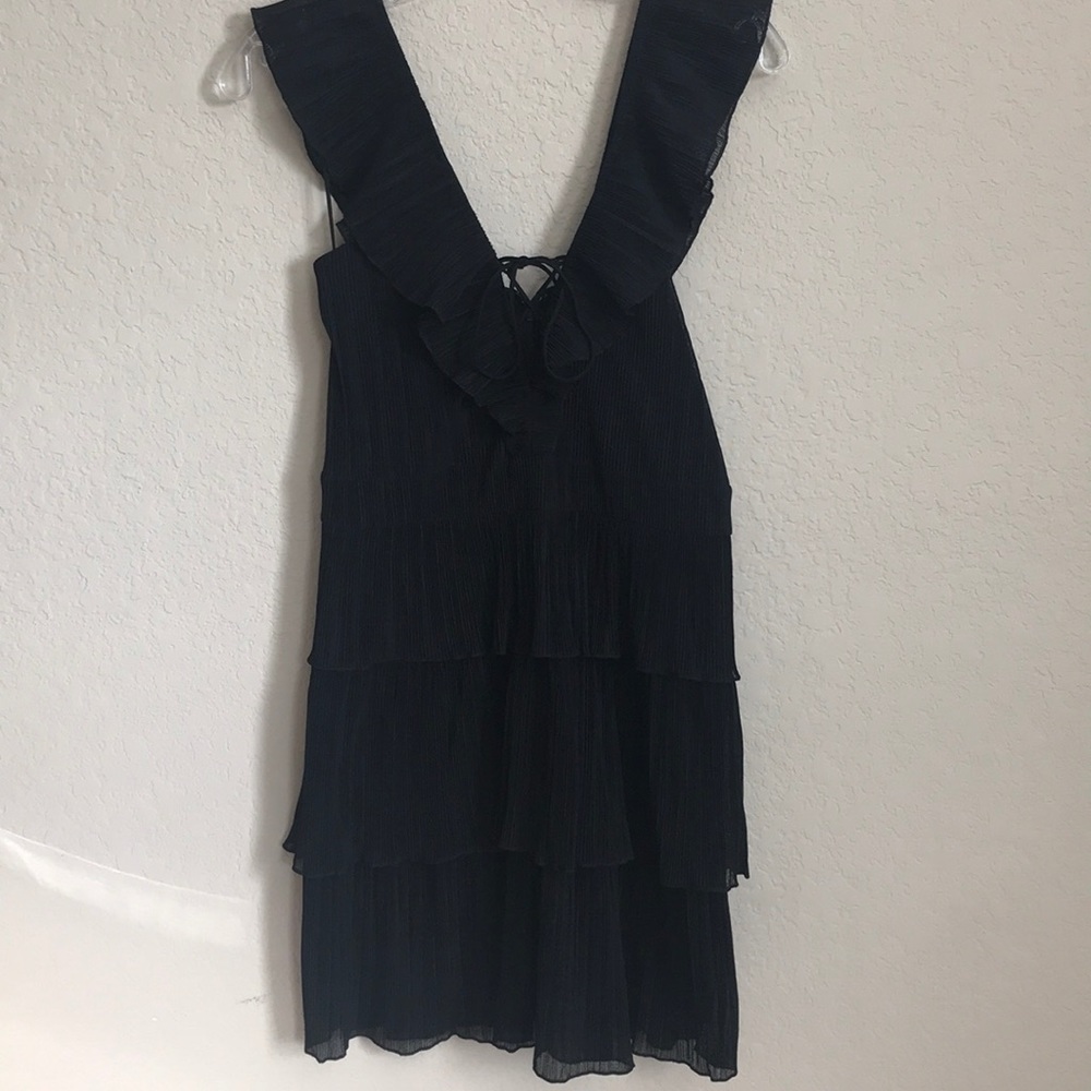Express black ruffle dress